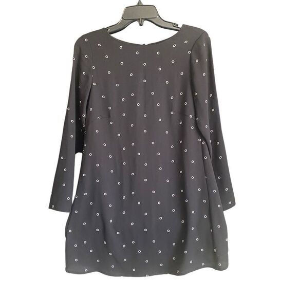 H & M Black Circle Dot Dress Size 2 Long Sleeve - Picture 1 of 7